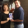 Minerva Ortiz winner of the NY Giant vs Arizona Cardinals football game tickets. Minerva promptly donated the game tickets to our council chaplain, Fr Jeffrey Maurer pastor at St Mary's church.