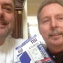 Grand Knight Kevin Strommer presents game tickets to John Connors, who purchased his winning ticket at Stop n Shop supermarket in Washingtonville.